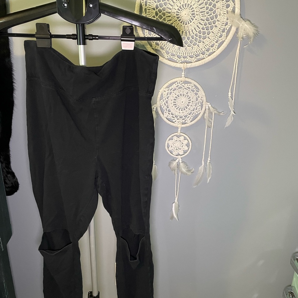 Wild Fable Knee Cut Hole Black Leggings